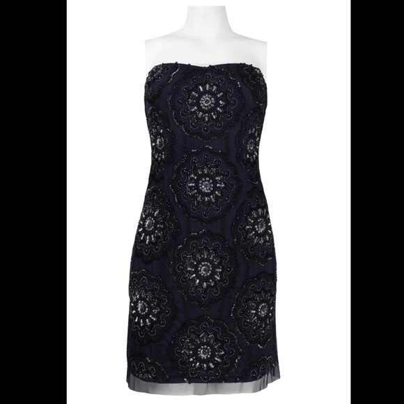 Adrianna Papell Dresses & Skirts - Adrianna Papell Strapless Short Beaded Dress - 4